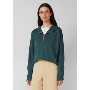 s.Oliver - Sweatshirt - Zacht - Scuba Hoodie - Vleermuismouwen - Halve Rits