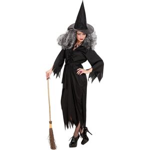 Widmann - Heks & Spider Lady & Voodoo & Duistere Religie Kostuum - Theatrale Zwarte Heks Kostuum Vrouw - Zwart - Medium - Halloween - Verkleedkleding