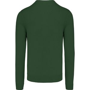 Pullover/Cardigan Heren XL Kariban V-hals Lange mouw Forest Green 50% Katoen, 50% Acryl