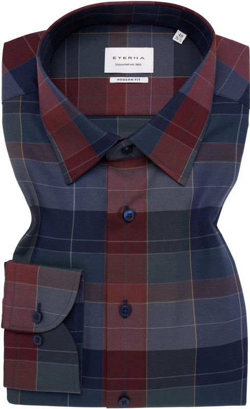 Eterna - MODERN FIT - Overhemd - Navy - NON IRON (strijkvrij)