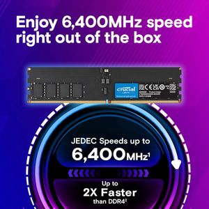 Crucial - DDR5-6400 Kit - RAM - Zwart - 32GB - 2x16GB - CL52