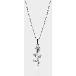 Roos Hanger Ketting - Zilveren Rose Pendant Ketting - 50 cm lang - Ketting Heren met Hanger - Griekse Mythen - Olympus Jewelry