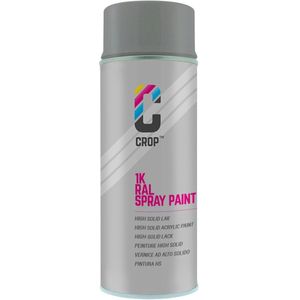 CROP Spuitbus RAL 7037 Stofgrijs - Hoogglans - 400ml - Spuitbus verf Grijs - 100% kleurecht - Sneldrogend - Binnen & Buiten - RAL7037
