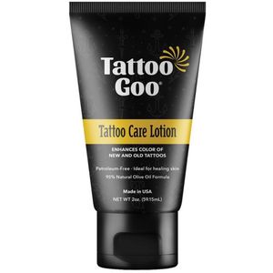 TATTOO GOO LOTION 60 ml MET HEALIX GOLD EN PANTHENOL Tattoo pmu nazorg Cream nabehandeling voor u tattoo naalden stick pook