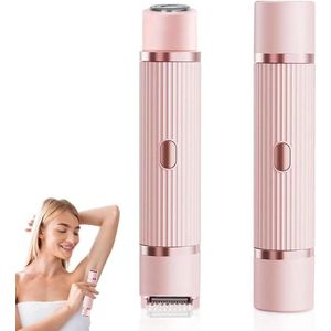2-in-1 draadloos en waterdicht elektrisch scheerapparaat voor dames met dubbele kop, ideaal voor benen, lichaam, oksels en bikinilijn voor een gladde en comfortabele scheerbeurt