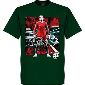 Ronaldo Portugal Comic T-Shirt - Donker Groen - XL