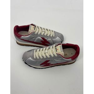 MOA - FL084 - Leren Sneakers - Grijs - Casual - Plat - Veters