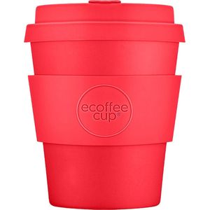 Ecoffee Cup Meridian Gate PLA - Koffiebeker to Go 240 ml - Rood Siliconen