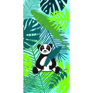 Luxe Badlaken/Strandlaken Handdoek 70 X 140 cm Panda Print - Strandhanddoeken Voor Kinderen en Volwassenen