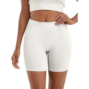 Livano Biker Short Dames - Korte Legging - Lange Onderbroek - Bikershort - Met Pijpjes - Wit - Maat L