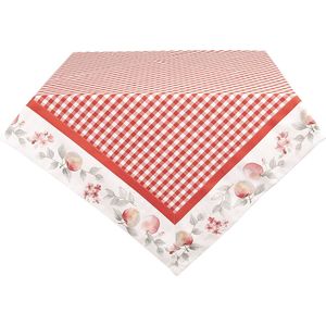 Clayre & Eef Tafelkleed 150x250 cm Wit Rood Katoen Rechthoek Appel Tafellaken