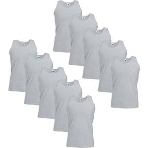 10 Fruit of the Loom Value Weight Tanktop katoen grijs S