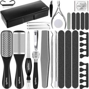 IBBO® - Manicure & Pedicure Set 26-Delige Compleet - Nagelknipper Set - Pedicure en Manicure Sets - Nagelaccessoires - Nagelverzorging kit - Reisset Zwart - Nagelset - Cadeautje - incl opbergdoosje