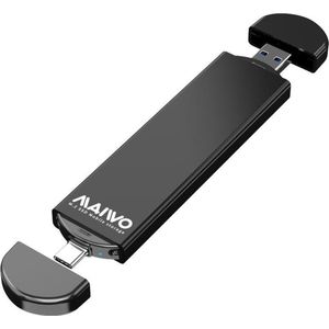 Maiwo K1683P2 Externe Behuizing - M.2 NVMe/SATA SSD - USB-C/USB-A - Zwart