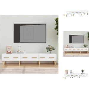vidaXL TV-meubel - Moderne witte mediakast - 150 x 34.5 x 30 cm - Stevig en ruim - Kast
