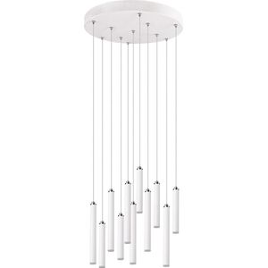 LED Hanglamp - Trion Tular - 22W - Warm Wit 3000K - Dimbaar - Rond - Mat Wit - Aluminium