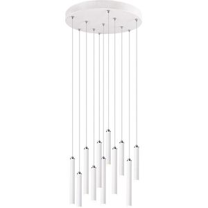 LED Hanglamp - Trion Tular - 22W - Warm Wit 3000K - Dimbaar - Rond - Mat Wit - Aluminium