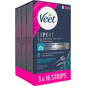 Veet - Expert - Koude Wasstrips Oksels 16 st - 3 Stuks - Voordeelverpakking