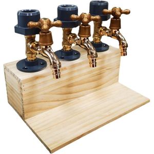 Houten Whisky Dispenser - 2021 Vaderdag Cadeau - Drievoudige Likeur Whiskey Kraan - Perfect voor Dinner Party Bar - Drankstation - Schenktuit Vorm .