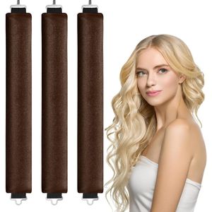 KCVV-Heatless Curls - Haarrollers -Met haak-bruin-3 stuks