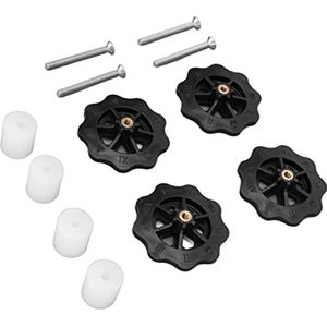 3D Printer Heat Bed Leveling Parts, M4 Thumb Wheel with High Hardness + Hot Bed Silicone Mat, Suitable for Prusa I3 Plus, for Anet A8, for Wanhao D9, for Ender 5 Plus(White+Black)