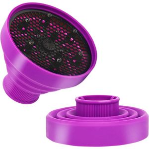 Universele opvouwbare föhn diffuser-accessoire - Professionele salon-grade tool, lichtgewicht en opvouwbaar voor op reis, compatibel met de meeste föhns - Paars