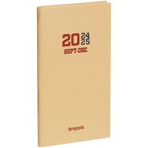 Brepols agenda 2024-2025 - 16 M - Interplan COLLEGE - Weekoverzicht - Beige - 9 x 16 cm