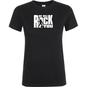 Klere-Zooi - We Will Rock You - Zwart Dames T-Shirt - S