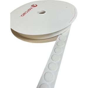 Witte Stick On Coins - Haak & lus 22mm - Dubbelzijdige zelfklevende pads - Sticky Dots - Zelfklevende munten - Sterke zelfklevende stippen - Lus 1000 munten