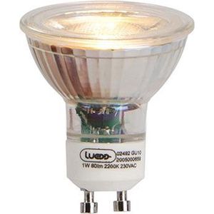 02492 LUEDD GU10 LED lamp 1W 80 lm 2200K Flame