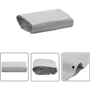 vidaXL Dekzeil - Tuinzeil - Dekzeil 650 g/m² 5x8 m grijs - Regenproof - Waterdicht - UV Bestendig
