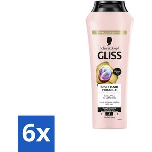 Gliss-Kur - Shampoo - Split Hair Miracle - Herstelt Gespleten Haarpunten - 400 ml - Voordeelverpakking - 6 stuks