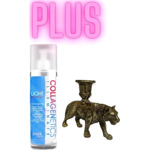Devoted Creations Collagenetics Illuminate Light 210 ml PLUS Kandelaar Tijger Bronze