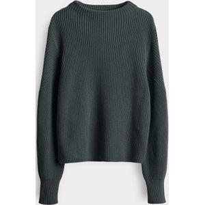 OPUS Dames trui groen (Maat: 34) - Effen - Halslijn: Opstaande kraag,