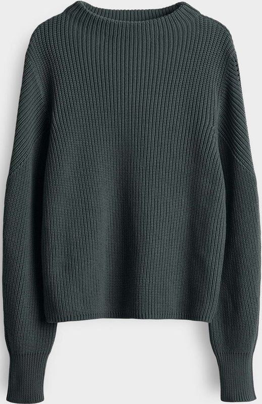 OPUS Dames trui groen (Maat: 34) - Effen - Halslijn: Opstaande kraag,