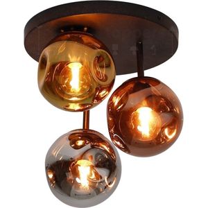 Plafondlamp Stellar Goud Koper Chroom 3 Lichts Ø 30cm