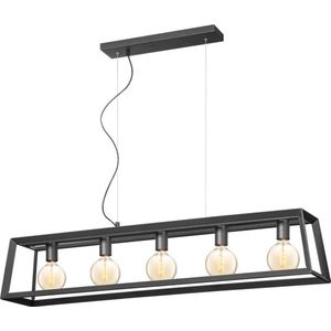 Home Sweet Home - Moderne Hanglamp Dito - 5 lichts hanglamp gemaakt van Metaal - Zwart - 120/20/124cm - Pendellamp geschikt voor woonkamer, slaapkamer en keuken- geschikt voor E27 LED lichtbron