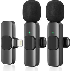 2 stuks multifunctionele draadloze mini-microfoon voor video - geschikt voor iPhone, YouTube, vlog en Twitch