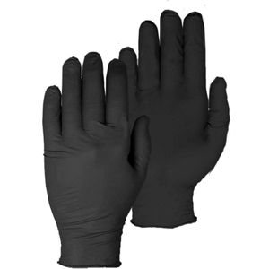 10x 100 stuks - Werkhandschoenen PSP 50-222 Allround Single Use Nitrile - poedervrij - zwart (per 10 dispenserboxen van 100 stuks) - maat 08 / M
