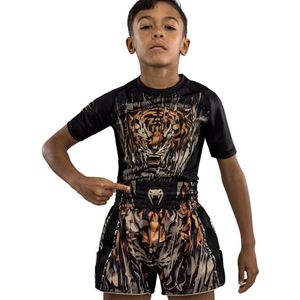 Venum Tiger Muay Thai Shorts Kids Zwart Neon Oranje - Kids - 14 Jaar
