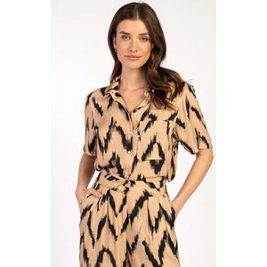 AAIKO Jannike Vis 528 Tops & T-shirts Dames - Shirt - Beige - Maat XL