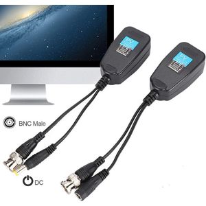 RJ45 Adapter CCTV PoE naar BNC Converter - ABS Plastic - 1 Paar Passieve CCTV Coax BNC Video Power Balun Transceiver naar RJ45 Connector