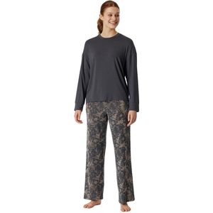 Schiesser Pyjama lange broek - 904 Antraciet/Brown - maat 42 (42) - Dames Volwassenen - Modal- 181226-904-42