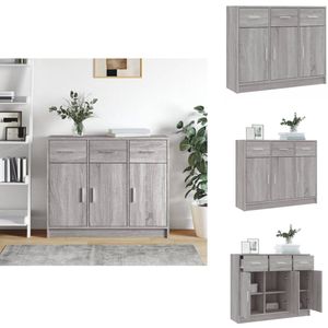 vidaXL Dressoir - Dressoirs - Opbergkast - Buffet - Dressoir 91x28x75 cm bewerkt hout grijs sonoma eikenkleurig