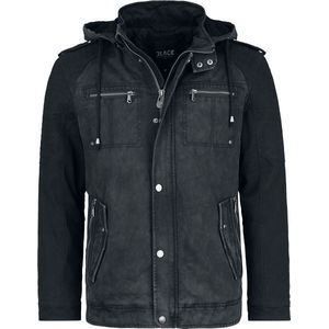 Black Premium by EMP zwart/grijs winterjack met kinbeschermer - Heren - S