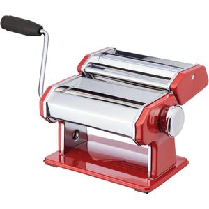 Blue World of Flavours Pasta Maker met 9 Dikte-Instellingen - Rood, Roestvrij Staal