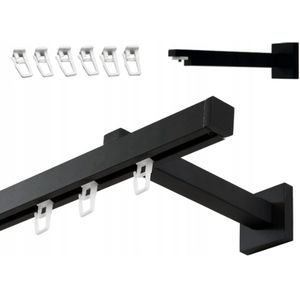 Moderne Zwarte Matte Raamgordijnrail APARTAMENTOWY 170 cm