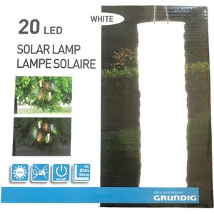 Grundig Solar Lantaarn - Ø20 x 90 CM - Laadt op met Zonne-Energie - Geen Stekker - Blauw/ Rood of Wit