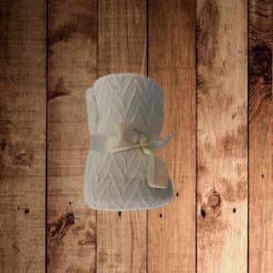 Baby deken 100% katoen - 75 x 100 - creme-wit