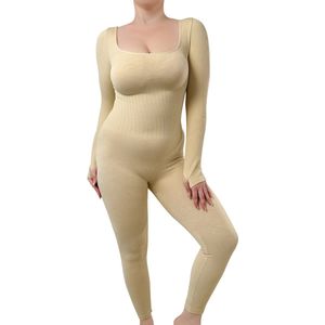 Plus Size Panty – Dames Seamless Gevoerd & Corrigerend legging - Bodyfashion Dream Shaper Bodysuit - Winter-A-Beige-XXXXL